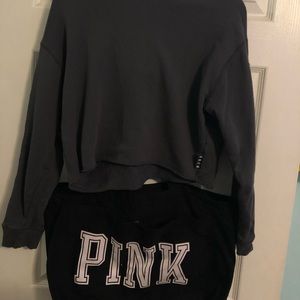 pink tot bag and crop hoodie
